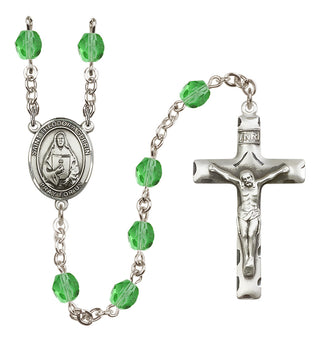 Silver-Plated 6mm Saint Theodora  Engraved Catholic Rosaries