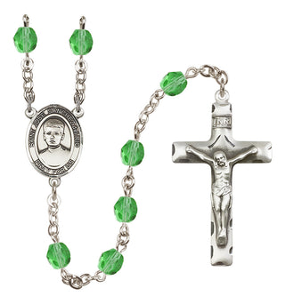 Silver-Plated 6mm Saint Jose Sanchez del Rio  Engraved Catholic Rosaries
