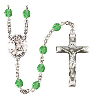 Silver-Plated 6mm Pope Pius V  Engraved Catholic Rosaries