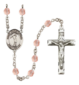 Silver-Plated 6mm Saint Christopher/Golf Rosary