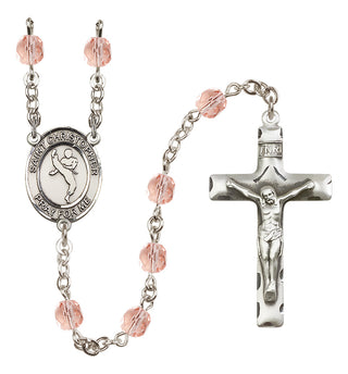 Silver-Plated 6mm Saint Christopher/Martial Arts Rosary