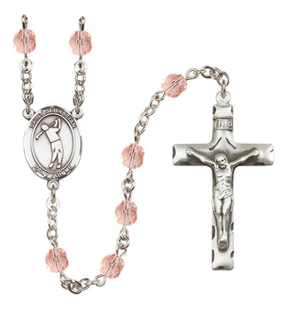 Silver-Plated 6mm Saint Sebastian/Golf Rosary