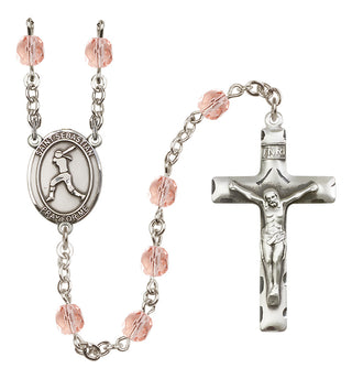 Silver-Plated 6mm Saint Sebastian / Softball Rosary