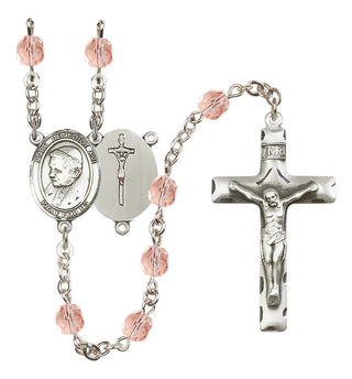 Silver Plated 6mm Fire Polished Pope Emeritace Benedict XVI Rosary in Pink