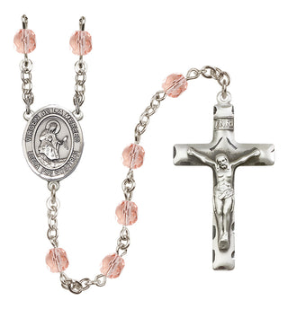 Silver-Plated 6mm Virgen de la Merced  Engraved Catholic Rosaries