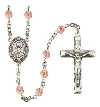Silver-Plated 6mm Corazon Inmaculado de Maria  Engraved Catholic Rosaries