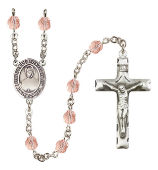 Silver-Plated 6mm Blessed Emilie Tavernier Gamelin  Engraved Catholic Rosaries