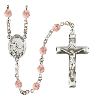 Silver-Plated 6mm Saint Sebastian / Soccer Rosary