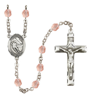 Silver-Plated 6mm Saint Sebastian / Hockey Rosary