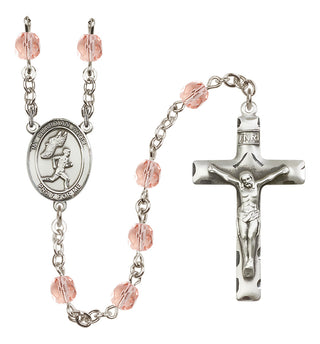Silver-Plated 6mm Guardian Angel/Track&Field-Men Rosary