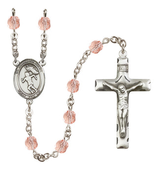 Silver-Plated 6mm Guardian Angel/Track&Field-Women Rosary