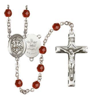Silver-Plated 6mm Saint George / Army Rosary