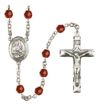 Silver-Plated 6mm Saint Gerard Majella  Engraved Catholic Rosaries