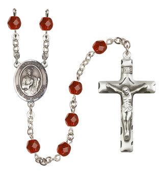 Silver-Plated 6mm San Judas  Engraved Catholic Rosaries
