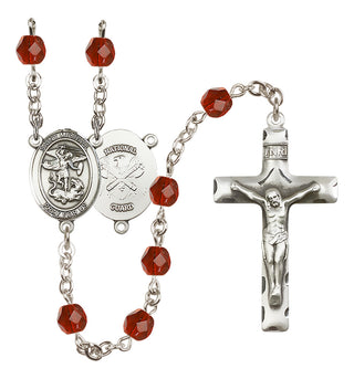 Silver-Plated 6mm Saint Michael / Nat'l Guard Rosary