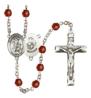 Silver-Plated 6mm Guardian Angel / Marine Corp Rosary