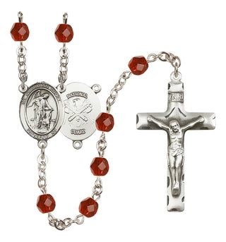 Silver-Plated 6mm Guardian Angel / Nat'l Guard Rosary