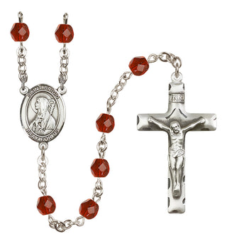 Silver-Plated 6mm Saint Brigid of Ireland  Engraved Catholic Rosaries