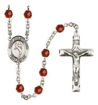 Silver-Plated 6mm Saint Christopher/Martial Arts Rosary