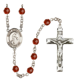Silver-Plated 6mm Saint Sebastian/Basketball Rosary
