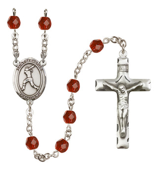 Silver-Plated 6mm Saint Sebastian / Softball Rosary