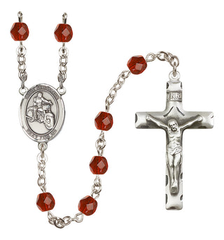 Silver-Plated 6mm Saint Sebastian / Motorcycle Rosary