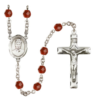 Silver-Plated 6mm Saint Josephine Bakhita  Engraved Catholic Rosaries