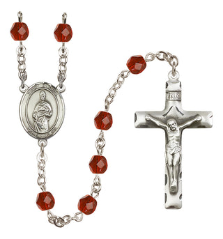 Silver-Plated 6mm Saint Eligius  Engraved Catholic Rosaries