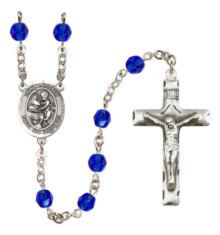 Silver-Plated 6mm San Antonio  Engraved Catholic Rosaries