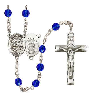 Silver-Plated 6mm Saint George / Air Force Rosary