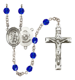 Silver-Plated 6mm Guardian Angel / Marine Corp Rosary