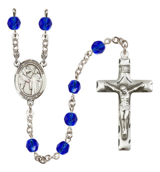 Silver-Plated 6mm Saint Columbanus  Engraved Catholic Rosaries
