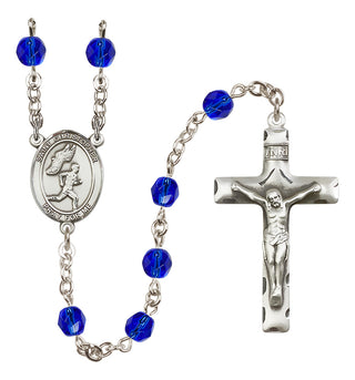 Silver-Plated 6mm Saint Christopher/Track&Field-Men Rosary
