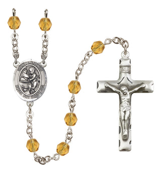 Silver-Plated 6mm San Antonio  Engraved Catholic Rosaries