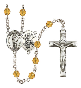 Silver-Plated 6mm Saint Florian/Firefighter Rosary