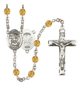 Silver-Plated 6mm Saint Michael / Nat'l Guard Rosary