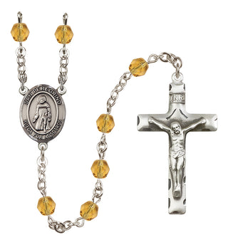 Silver-Plated 6mm San Peregrino  Engraved Catholic Rosaries