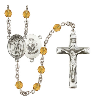 Silver-Plated 6mm Guardian Angel / Marine Corp Rosary