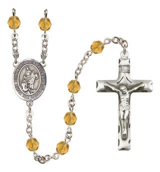 Silver-Plated 6mm San Martin Caballero  Engraved Catholic Rosaries