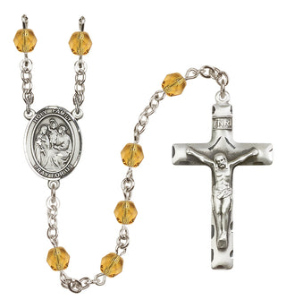 Silver-Plated 6mm Holy Family  Engraved Catholic Rosaries