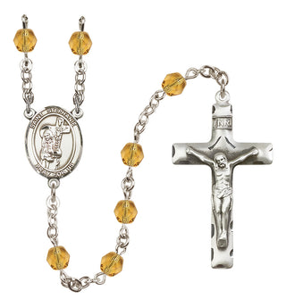 Silver-Plated 6mm Saint Stephanie  Engraved Catholic Rosaries