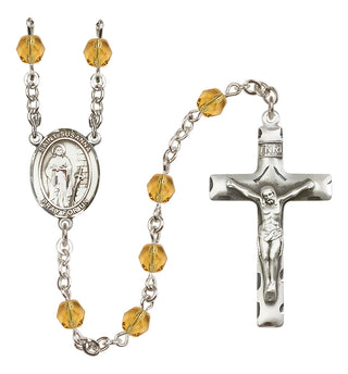 Silver-Plated 6mm Saint Susanna  Engraved Catholic Rosaries