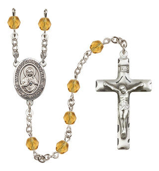 Silver-Plated 6mm Corazon Inmaculado de Maria  Engraved Catholic Rosaries