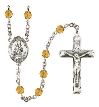 Silver-Plated 6mm Saint Simon the Apostle  Engraved Catholic Rosaries