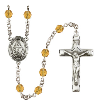 Silver-Plated 6mm Saint Theodora  Engraved Catholic Rosaries