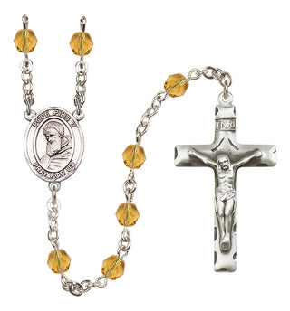 Silver-Plated 6mm Pope Pius V  Engraved Catholic Rosaries