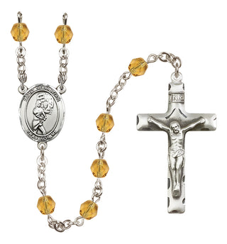 Silver-Plated 6mm Saint Sebastian/Softball Rosary