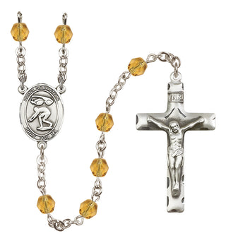 Silver-Plated 6mm Saint Sebastian/Swimming Rosary