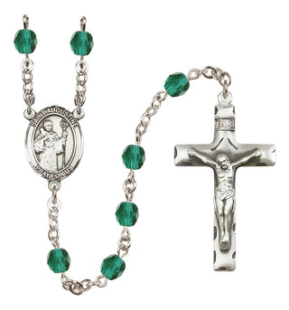 Silver-Plated 6mm Saint Augustine  Engraved Catholic Rosaries