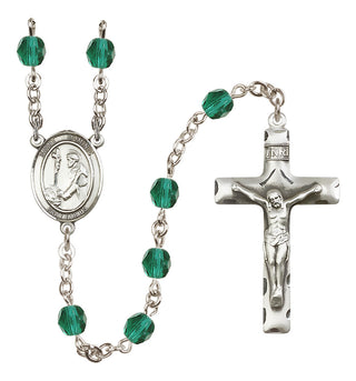 Silver-Plated 6mm Saint Dominic de Guzman  Engraved Catholic Rosaries
